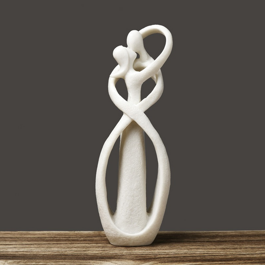 Abstrakte Statue – Keramik – Weiß – 30 cm – Zeitloses Design