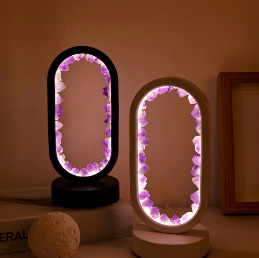Calmstone Amethistenlampe – Natürlicher Amethyst – Lila – Kompakt – Beruhigende Atmosphäre