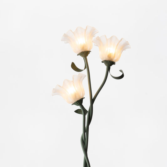 Cella Stehlampe – Stoff – Grün – Ø 20 cm × H 170 cm – Botanischer Stil für Wohnzimmer