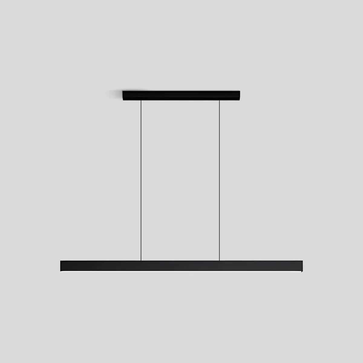 Modern black pendant light made of aluminum, measuring 100 cm in length. Ideal for contemporary dining rooms or kitchens. 0