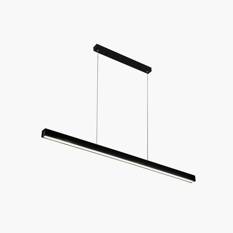 Modern black pendant light made of aluminum, measuring 100 cm in length. Ideal for contemporary dining or living spaces. 2