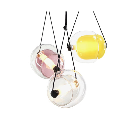 Cindezzo Pendelleuchte – Glas – Klar/Rauch/Color – Modern – Ideal für Esszimmer und Wohnzimmer