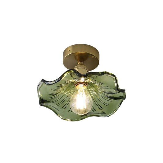 Cullivan Deckenleuchte – Glas – Grün – Ø 30 cm – Vintage-Charme für Wohnzimmer und Schlafzimmer