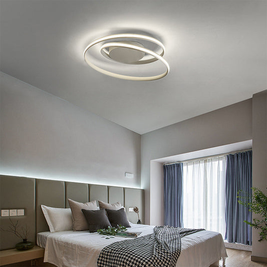 Deckenlampe – Eisen & Silikongel – Weiß – Ø 50 cm – Modernes Design für Wohnzimmer und Essbereich