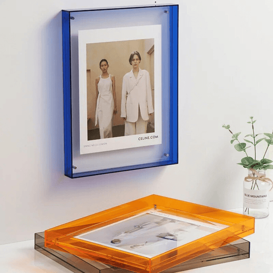 Dekorativer Fotorahmen – Transparentes Acryl – Lebendige Farben – Kompakt – Modernes Design