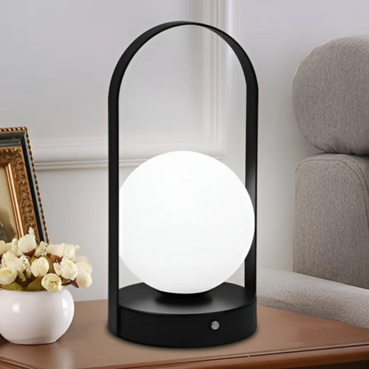 Demora Tischlampe – Metallfinish – Modern – Wiederaufladbar – Innen & Außen