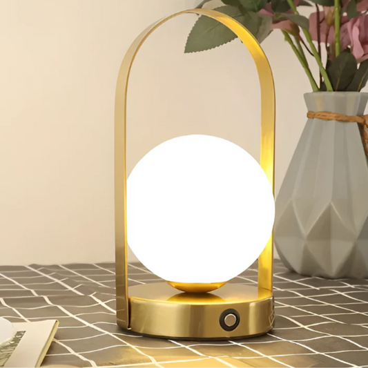 Demora Tischlampe – Metallfinish – Modern – Wiederaufladbar – Innen & Außen