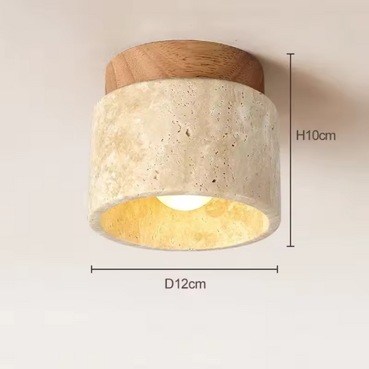 Demour Deckenlampe – Holz & Marmor – Japanisch – Wabi Sabi Stil – Minimalistisch