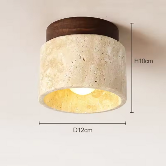 Demour Deckenlampe – Holz & Marmor – Japanisch – Wabi Sabi Stil – Minimalistisch