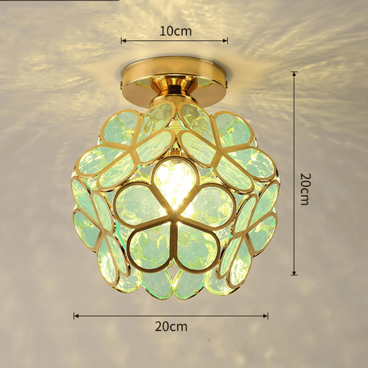 Doura Deckenlampe – Glas – Transparent – Ø 40 cm – Filigranes Blumendesign für Elegante Wohnräume