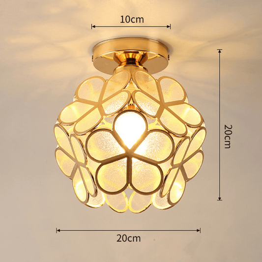 Doura Deckenlampe – Glas – Transparent – Ø 40 cm – Filigranes Blumendesign für Elegante Wohnräume