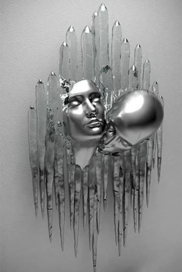 Doura Wanddeko Metall – Metallic-Poster – 70×100 cm – Modernes & Raffiniertes Design für Wohnzimmer