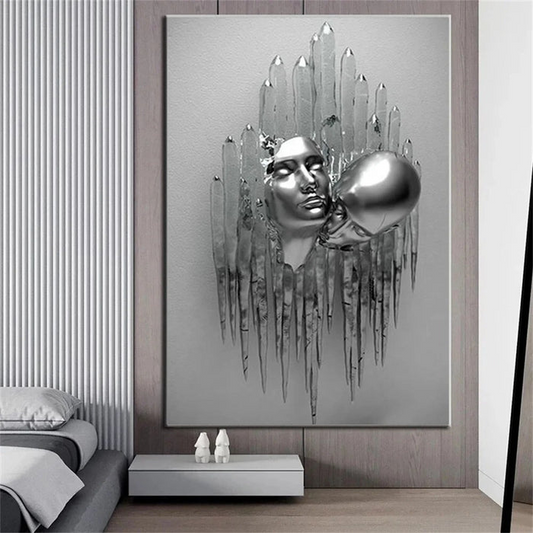 Doura Wanddeko Metall – Metallic-Poster – 70×100 cm – Modernes & Raffiniertes Design für Wohnzimmer