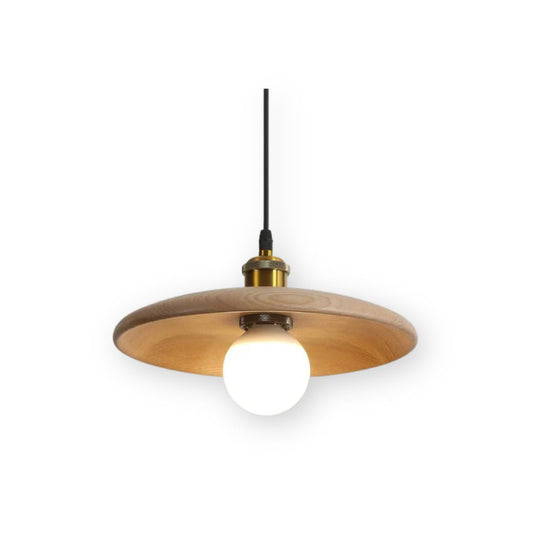 Minimalist black pendant light made of metal, featuring a diameter of 40 cm, perfect for modern dining or living spaces. 1