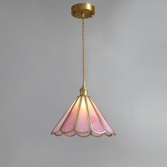 Modern pendant light made of brass with a pink and blue finish, measuring 60x60 cm, perfect for dining rooms. 0