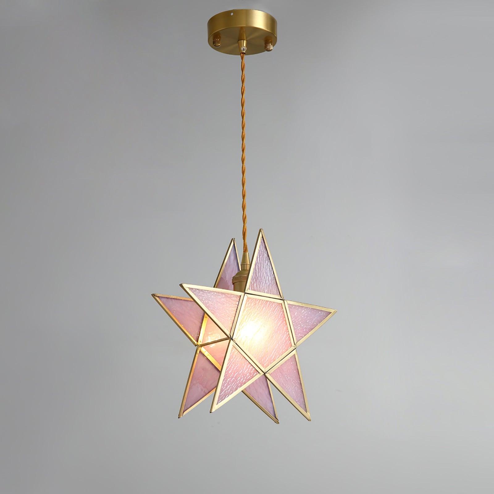 Modern pendant light made of brass with a pink and blue finish, measuring 60x60 cm, ideal for dining rooms. 11