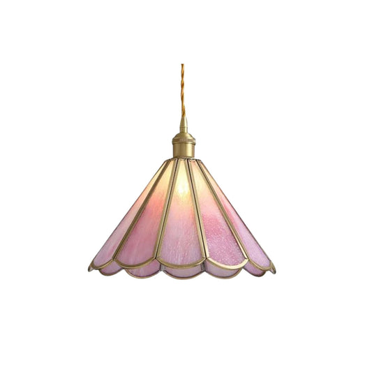 Modern pendant lamp made of brass with a pink and blue finish, measuring 60x60 cm, ideal for dining rooms. 1