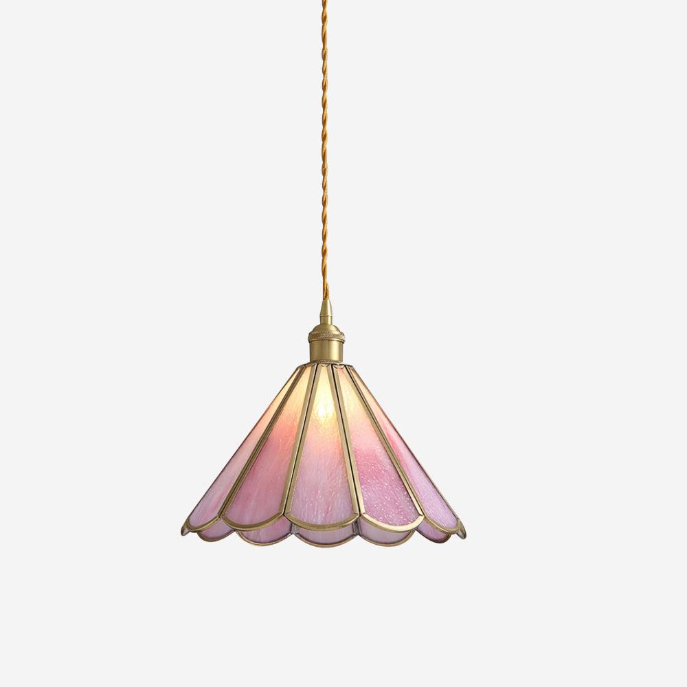 Modern pendant light made of brass in pink and blue, measuring 60x60 cm, ideal for dining rooms. 3