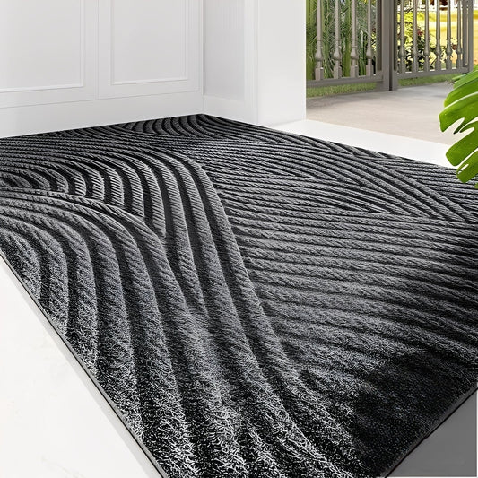 Elvar Fußmatte Außen – PVC – Geometrisches Muster – Grün/Grau/Khaki/Blau – 45×75 cm bis 80×120 cm – Nordic Design