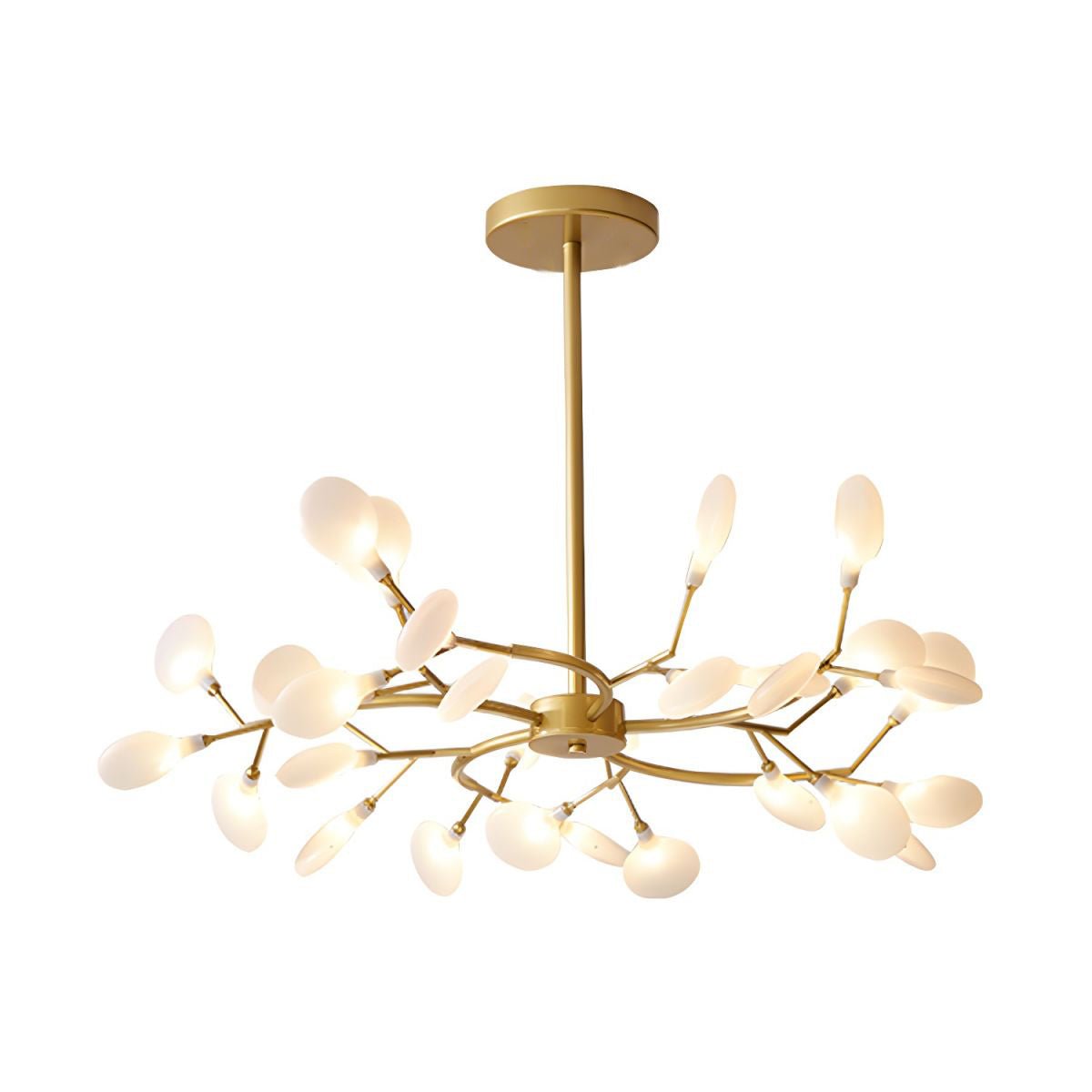 Modern pendant light made of metal in white, featuring a 60 cm diameter. Ideal for dining rooms and living spaces. 0