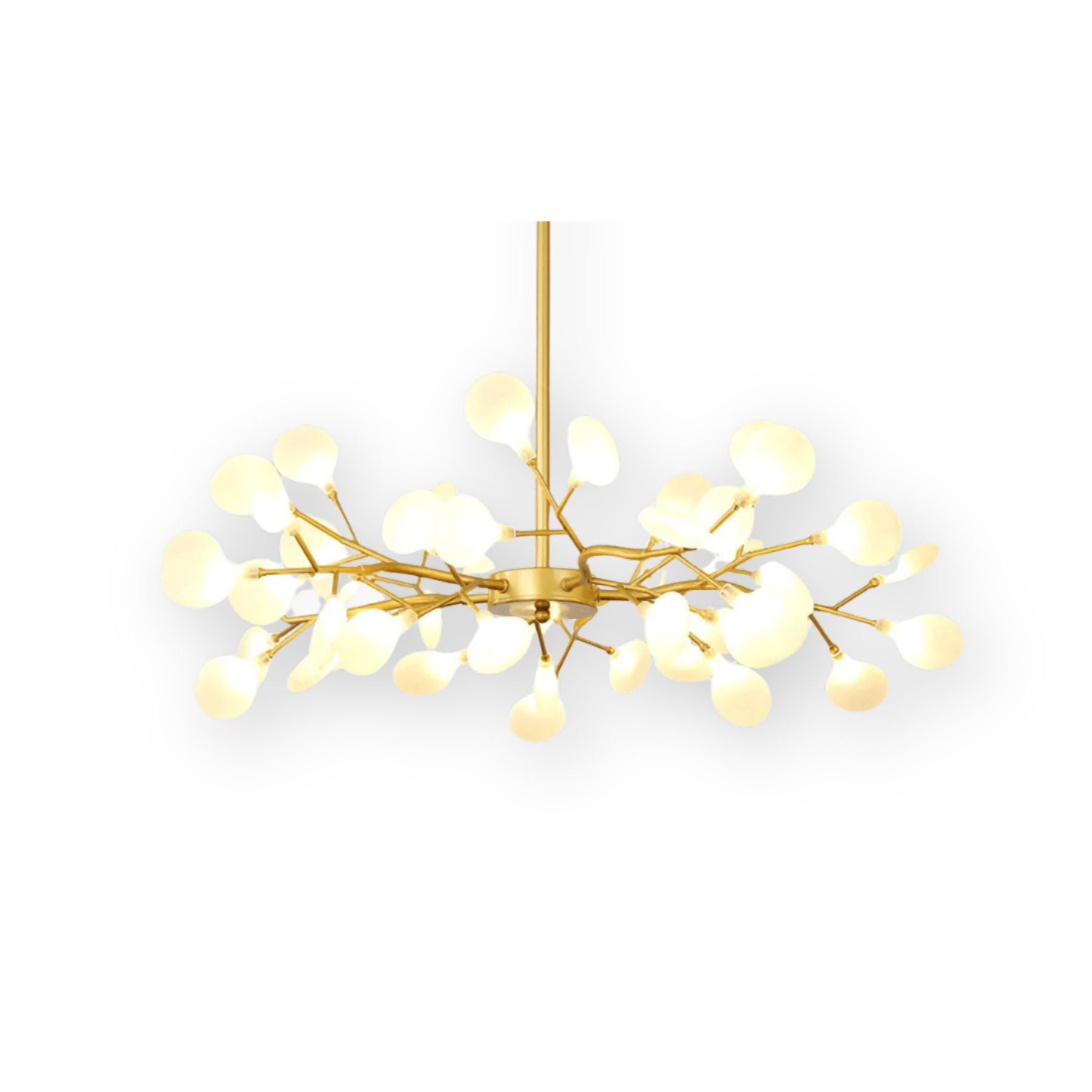 White metal pendant light with a diameter of 60 cm, featuring an elegant modern design suitable for dining and living rooms. 1