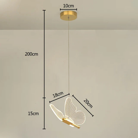 Flattern Pendelleuchte – LED – Warmweiß – Schmetterlingsdesign – Modern – Für Esszimmer und Wohnräume
