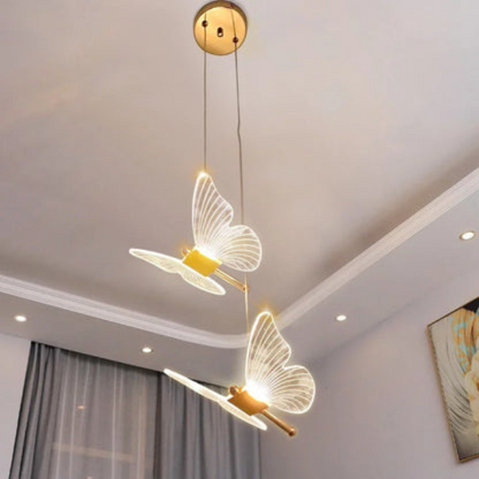 Flattern Pendelleuchte – LED – Warmweiß – Schmetterlingsdesign – Modern – Für Esszimmer und Wohnräume