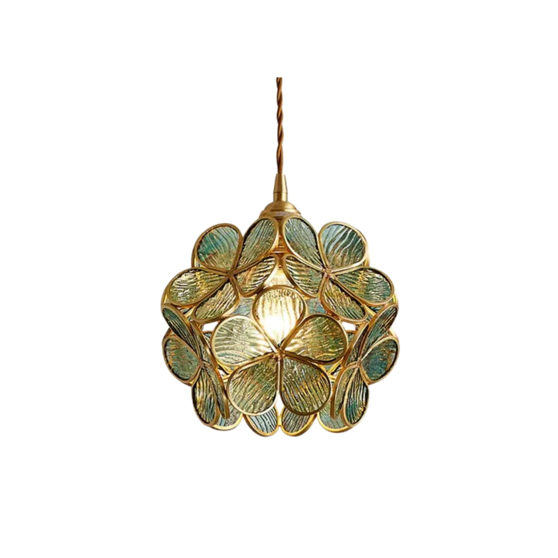 Transparent glass pendant light with a vintage design, measuring 30 cm in diameter, ideal for living rooms or dining areas. 0