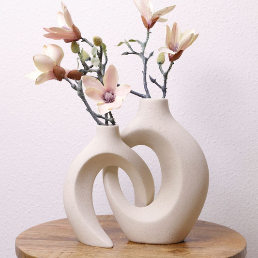 Gorah Blumenvase – Geflochten – Beige – 30 cm – Elegantes Design für Stilbewusste