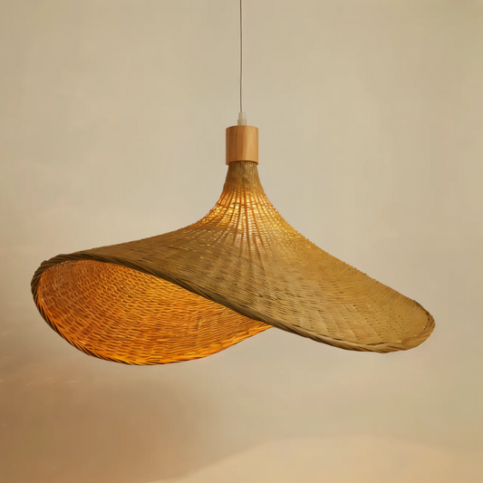 Hängelampe Demora – Handgefertigtes Rattan – Natur – Ø 40 cm – Elegantes Design für Esszimmer und Wohnzimmer