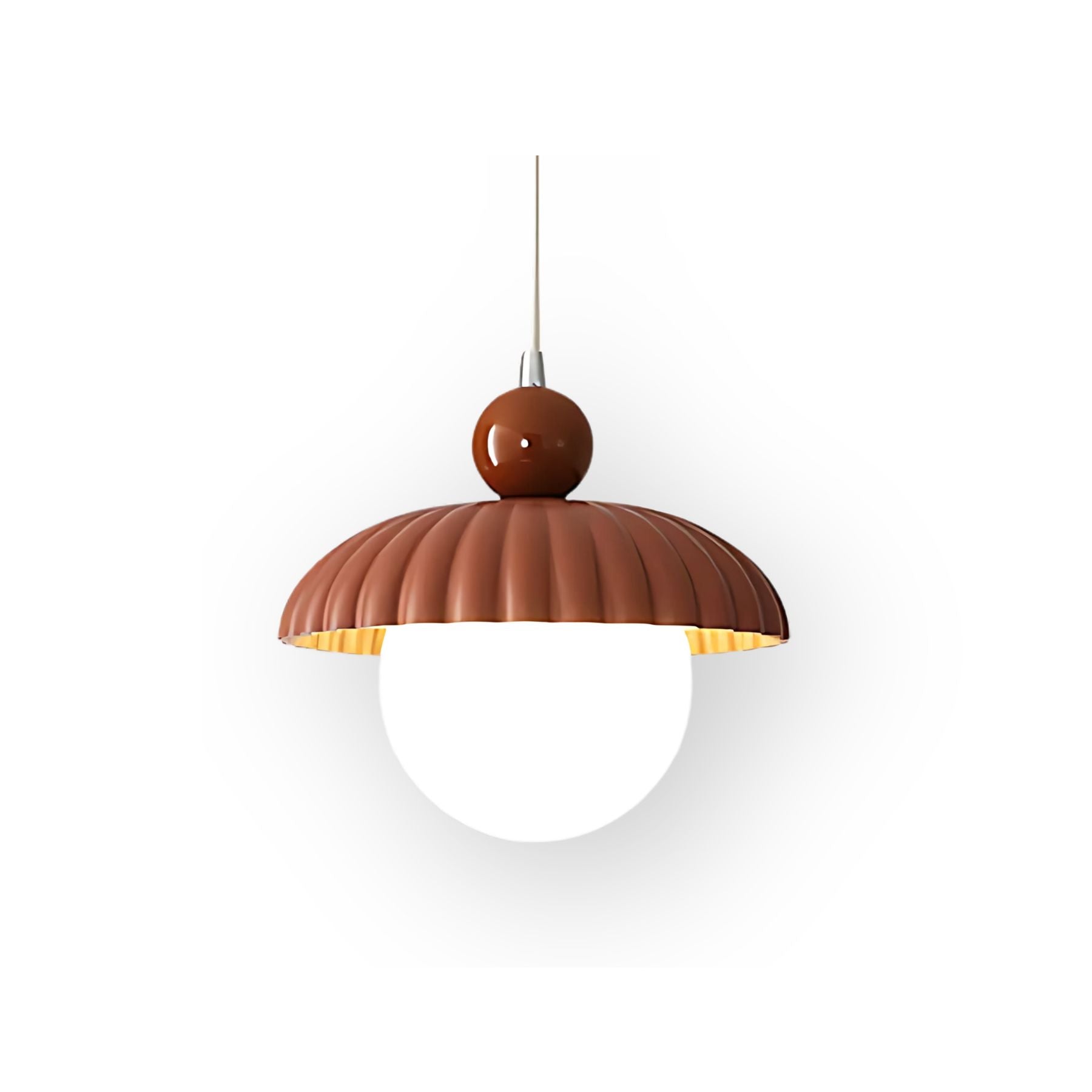 Modern hanging lamp made of glass in green and brown, measuring 25 cm in diameter, suitable for dining room use. 10