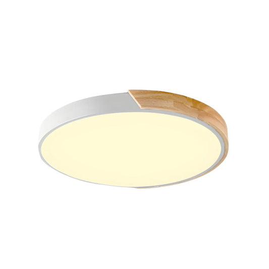 Haslon Deckenlampe – Holz & Acryl – Weiß – Ø 40 cm – Modernes Design für Wohnzimmer und Esszimmer