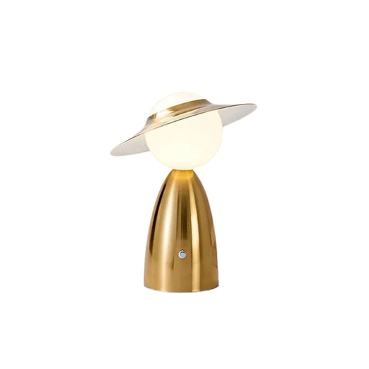 Hattentischlampe – Metall – Weiß – Modernes Design – 5W – Stilvolle LED Tischleuchte für Nachttische und Schreibtische