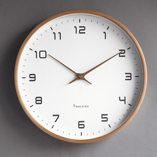 Holzwanduhr – Skandinavisches Design – Naturholz – Vintage-Stil – 30×30 cm