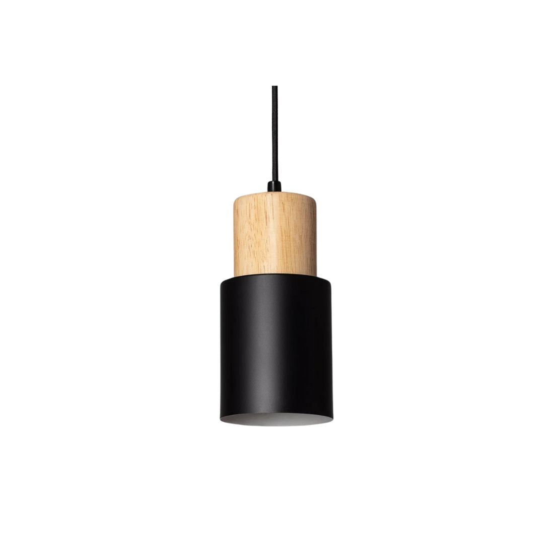 Modern pendant light made of wood and iron, featuring a colorful design. Ideal for dining tables or living rooms, measuring Ø20 cm. 1