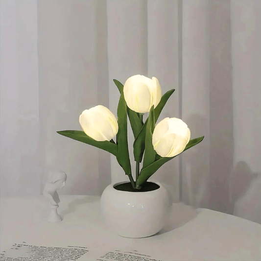 Magietulp – Künstliche Pflanze – LED – Weiß – 30 cm – Stilvolles Ambiente