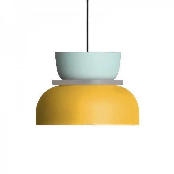 A multicolored pendant light made of aluminum and acrylic, measuring 150 cm. Ideal for modern Scandinavian-style interiors. 12