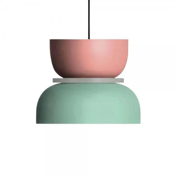 Modern pendant light made of aluminum and acrylic, featuring a multicolored design. Ideal for contemporary dining areas or living spaces. 13