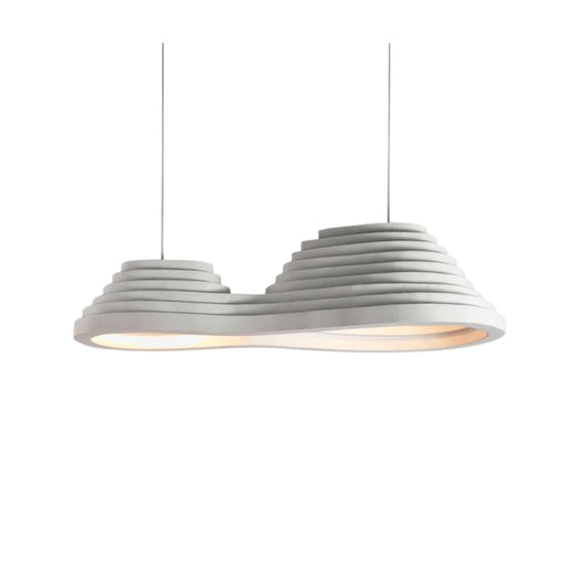 Multi Reisfeld Hängelampe – Harz & Metall – Weiß – Ø 30×30 cm – Akustisch optimiert