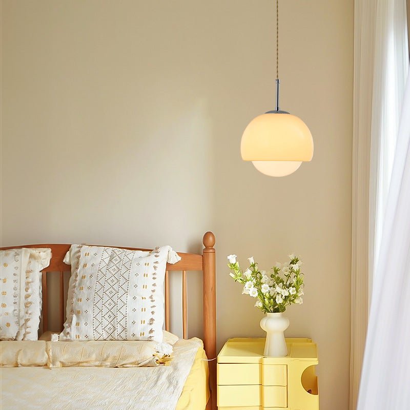 Orange opal pendant light made of glass stone, featuring a retro style with a diameter of 30 cm, ideal for dining areas. 2