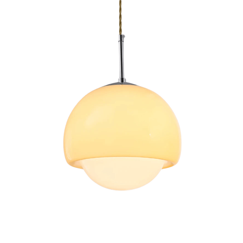 Retro orange opal pendant light made of glass, measuring 30 cm in diameter. Ideal for adding a vintage touch to any room. 7