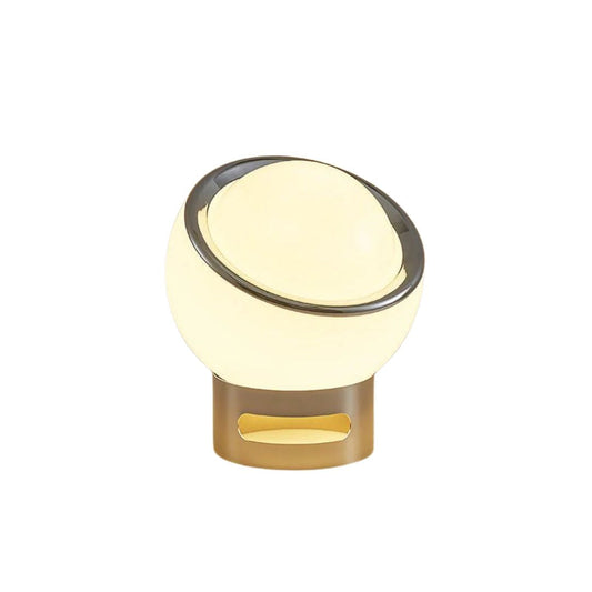 Opal Tischlampe – Glas & Edelstahl – Weiß – Ø22 cm – Modernes Design für Gemütlichkeit