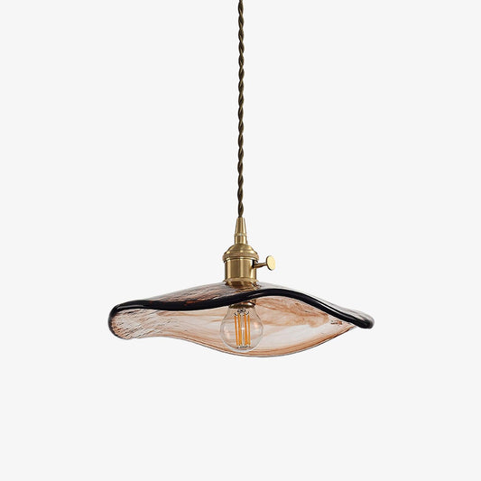 Pellezo Pendelleuchte – Glas – Braun – Einstellbare Höhe – Verspielt Blütenblattdesign für Esszimmer und Wohnzimmer