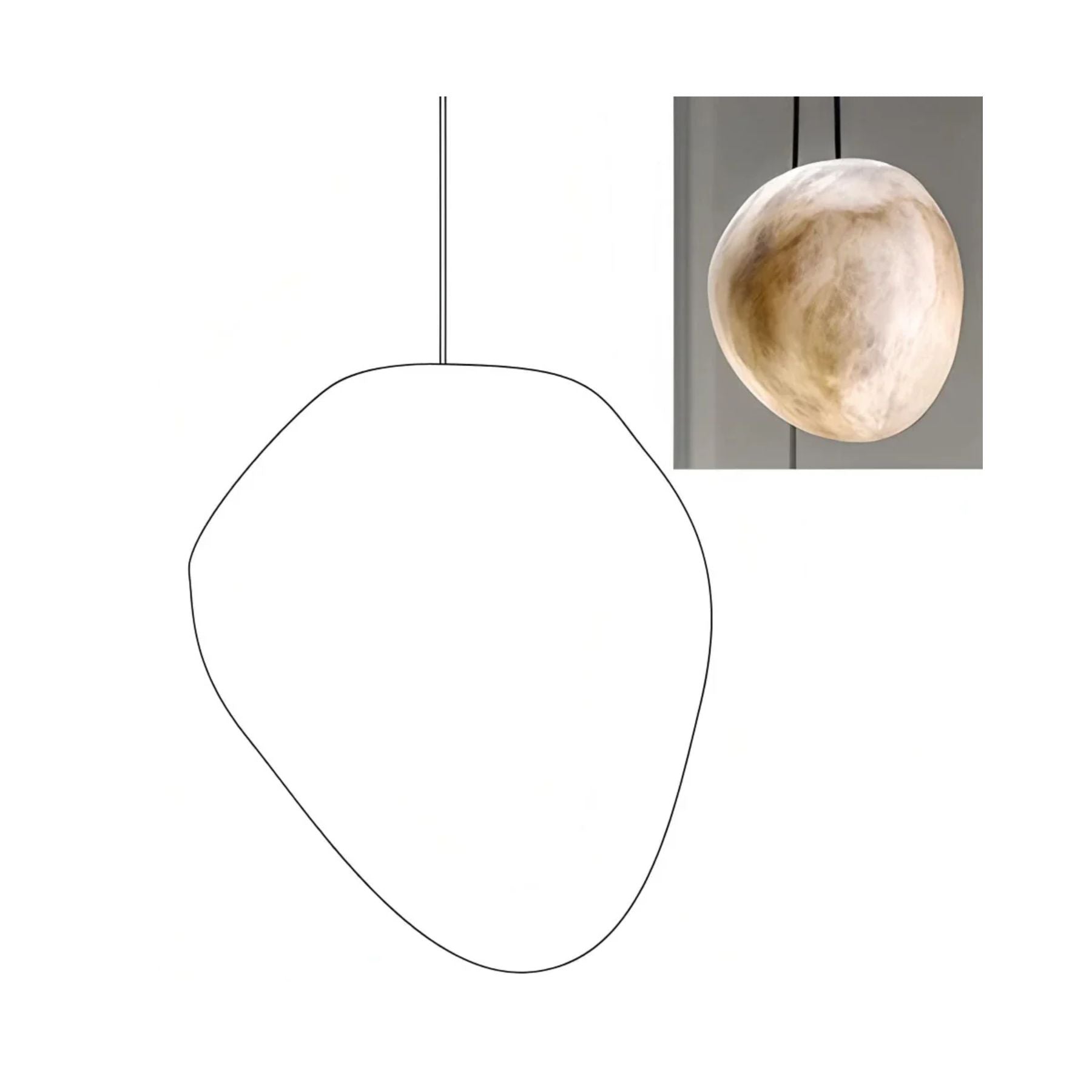 Modern pendant light made of alabaster and copper, featuring a white finish. Adjustable height, ideal for dining rooms to enhance elegance. 0