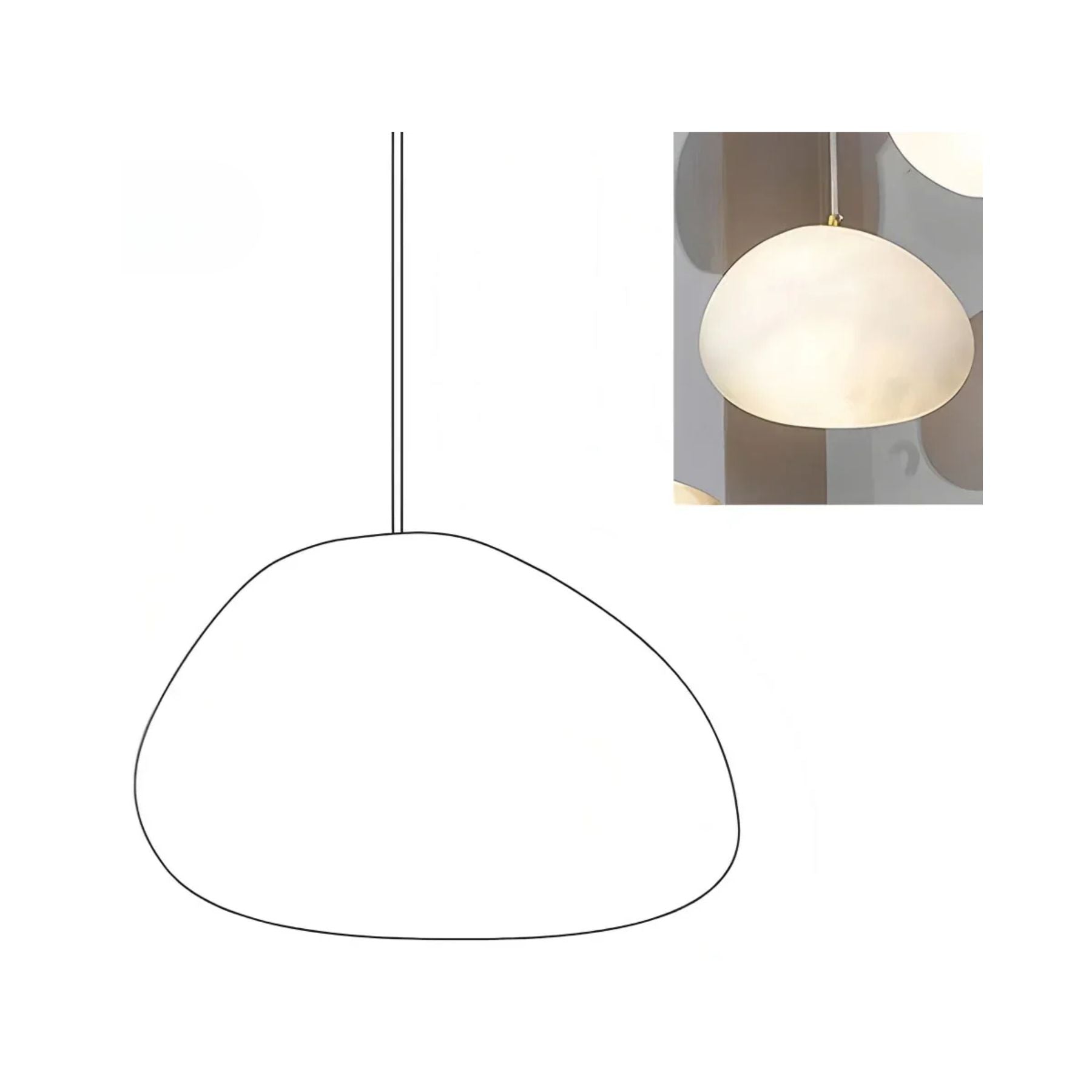 Modern pendant lamp made of alabaster and copper, featuring a white finish. Adjustable height, ideal for enhancing elegance in dining rooms. 11