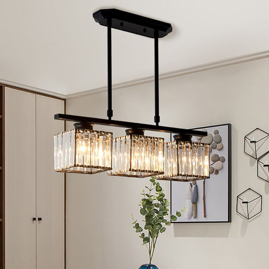 Minimalist pendant light made of glass and metal in black, measuring 35x70 cm, ideal for dining room use. 0
