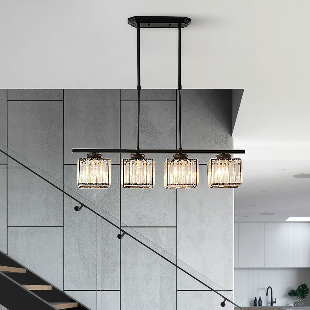 Minimalist pendant light made of glass and metal in black, measuring 35x70 cm, ideal for dining rooms. 5