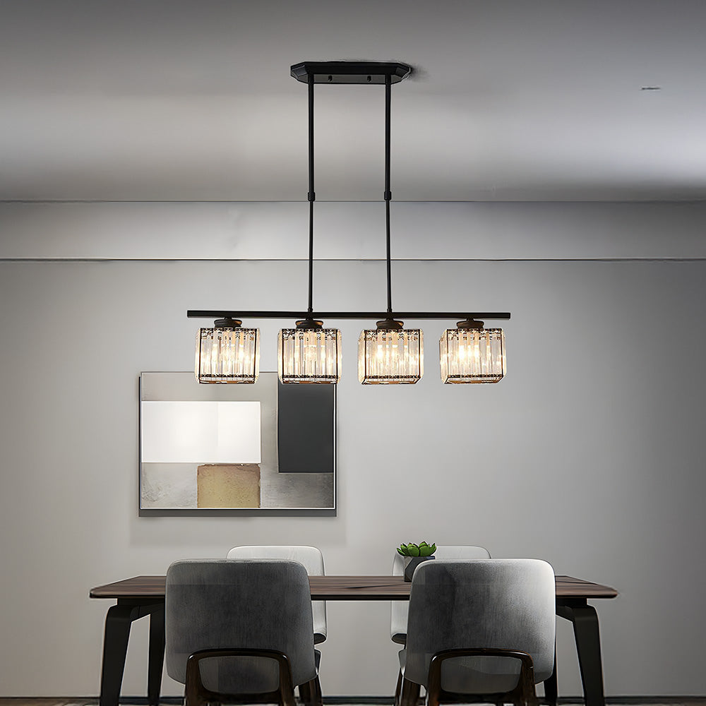 Minimalistic pendant light made of glass and metal, featuring a black finish. Measures 35x70 cm, ideal for dining rooms. 7
