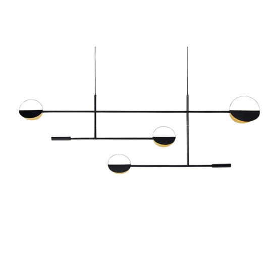 Pendelleuchte – Metall – Schwarz-Gold – Ø 30 cm – Modernes Design für Esszimmer und Wohnzimmer