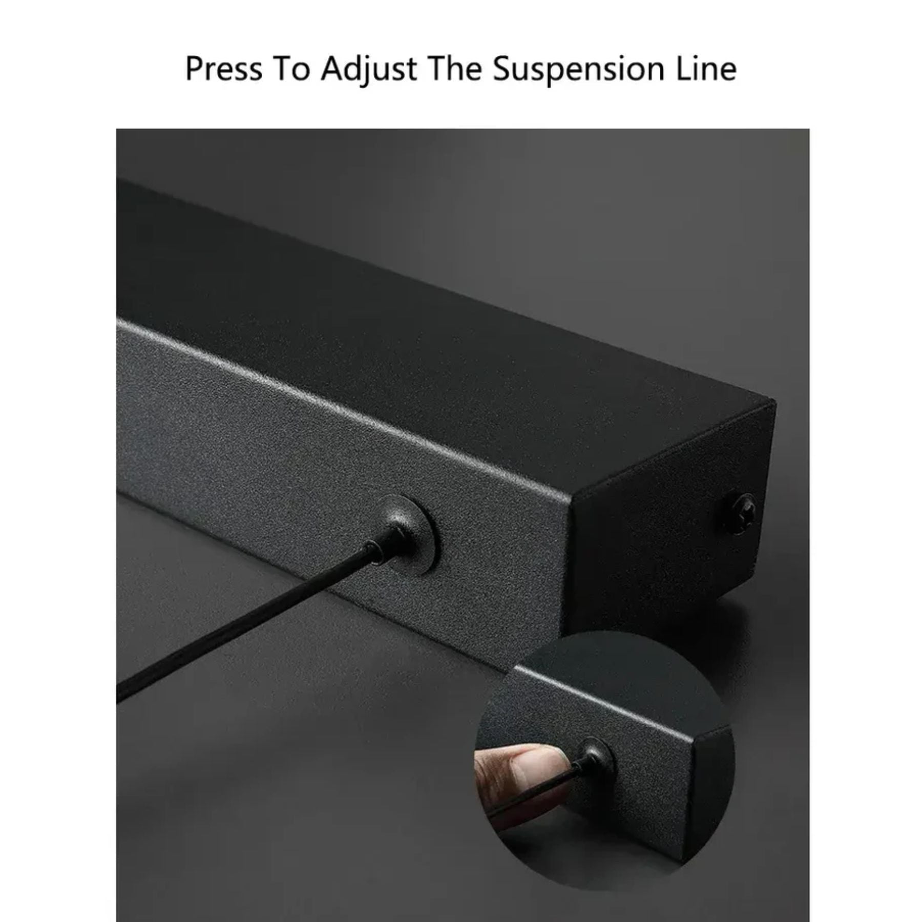 Modern pendant light made of metal in black and white, measuring 80x200 cm, suitable for dining rooms and living areas. 5